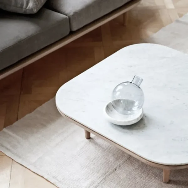 &Tradition Fly SC4 coffee table, smoked oak - black Marquina marble