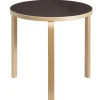 Artek Aalto 90B bord, björk - svart linoleum