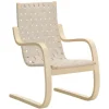 Artek Aalto fåtölj 406, björk - naturligt/vita vävband