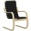 Artek Aalto fåtölj 406, björk - svarta vävband
