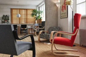 Artek Aalto fåtölj 400 ”Tankstolen”, björk - Zebra