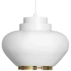 Artek Aalto pendellampa A333 "Turnip", vit - mässing