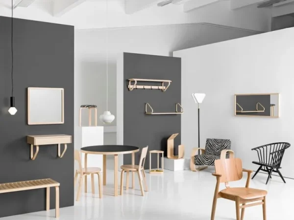 Artek Aalto pendellampa A333 "Turnip", vit - mässing