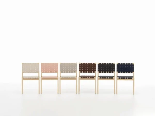 Artek Aalto stol 611, björk - svart vävning