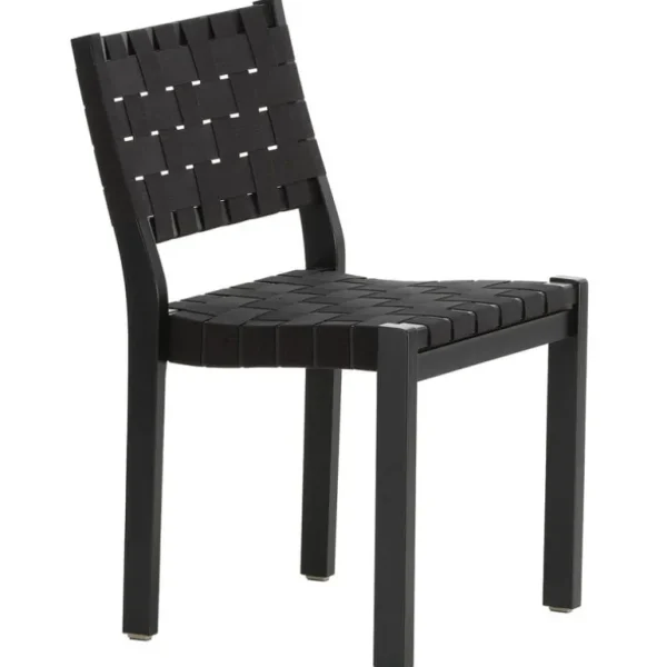 Artek Aalto stol 611, svart - svart vävning