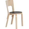 Artek Aalto stol 66, svart linoleum