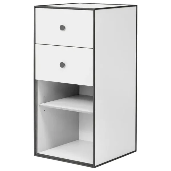 Audo Copenhagen Frame 70 med hylla, 2 lådor, vit