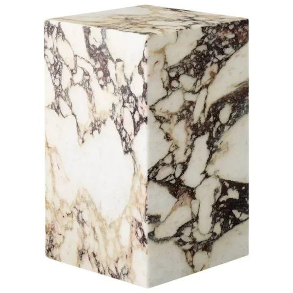 Audo Copenhagen Plinth bord, högt, Calacatta Viola-marmor