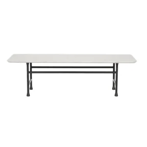 Basta Forte rektangulärt bord, vit Carrara-marmor - svart