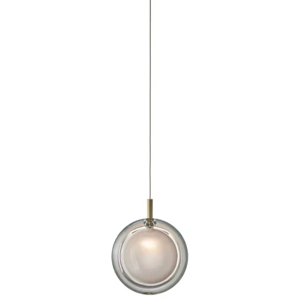 Bomma Lens Single pendellampa, vit - guld
