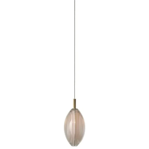 Bomma Lens Single pendellampa, vit - guld