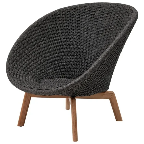 Cane-line Peacock loungefåtölj, teak - mörkgrå