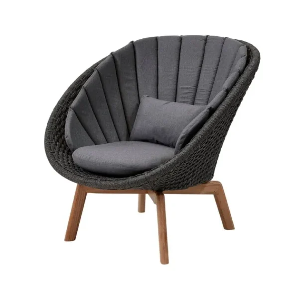 Cane-line Peacock loungefåtölj, teak - mörkgrå
