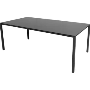 Cane-line Pure matbord, 200 x 100 cm, lavagrå - Nero svart keramik