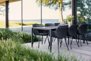 Cane-line Pure matbord, 200 x 100 cm, lavagrå - Nero svart keramik