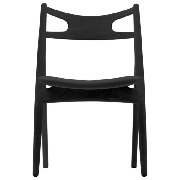 Carl Hansen & Søn CH29P stol, svart ek - svart läder Loke 7150