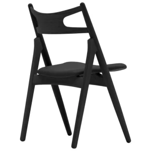 Carl Hansen & Søn CH29P stol, svart ek - svart läder Loke 7150