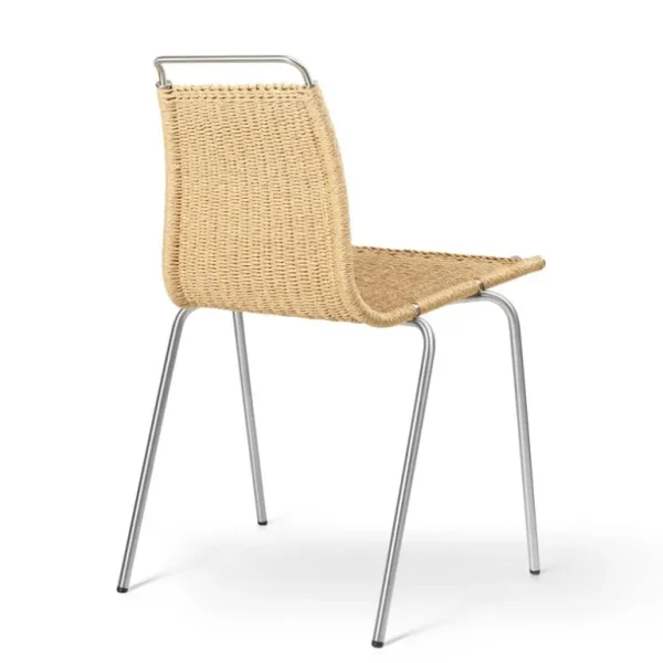 Carl Hansen & Søn PK1 stol, rostfritt stål - naturligt papperssnöre