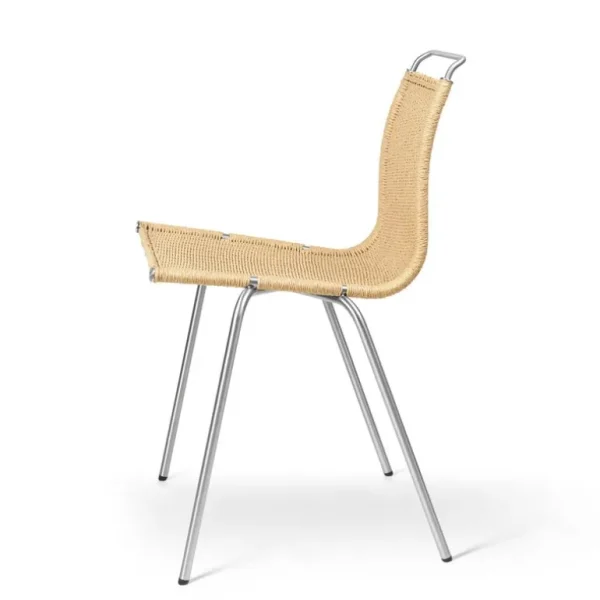 Carl Hansen & Søn PK1 stol, rostfritt stål - naturligt papperssnöre