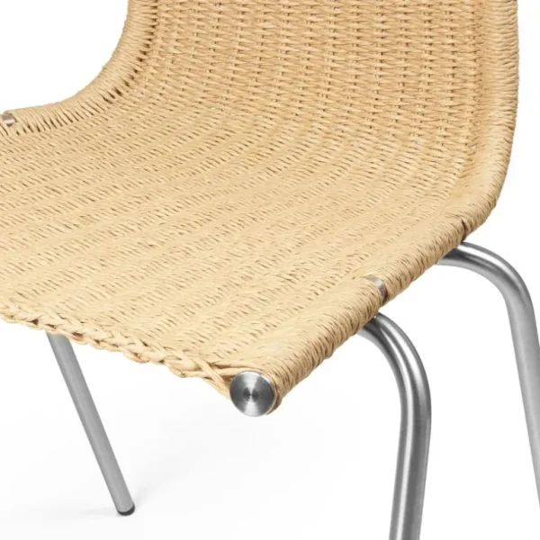 Carl Hansen & Søn PK1 stol, rostfritt stål - naturligt papperssnöre
