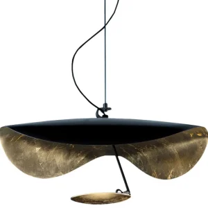 Catellani & Smith Lederam Manta S1 pendellampa, guld - svart