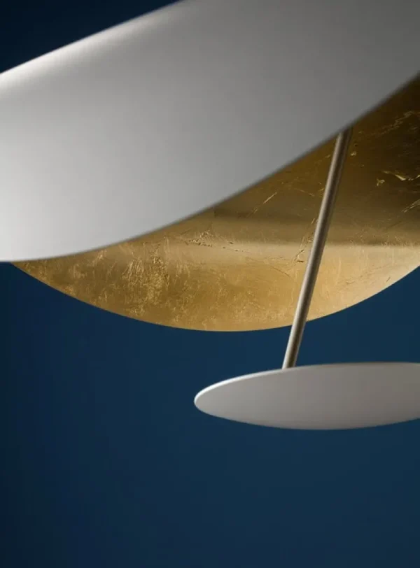 Catellani & Smith Lederam Manta S1 pendellampa, guld - vit
