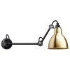 DCWéditions Lampe Gras 204 L40 vägglampa, rund skärm, svart - mässing