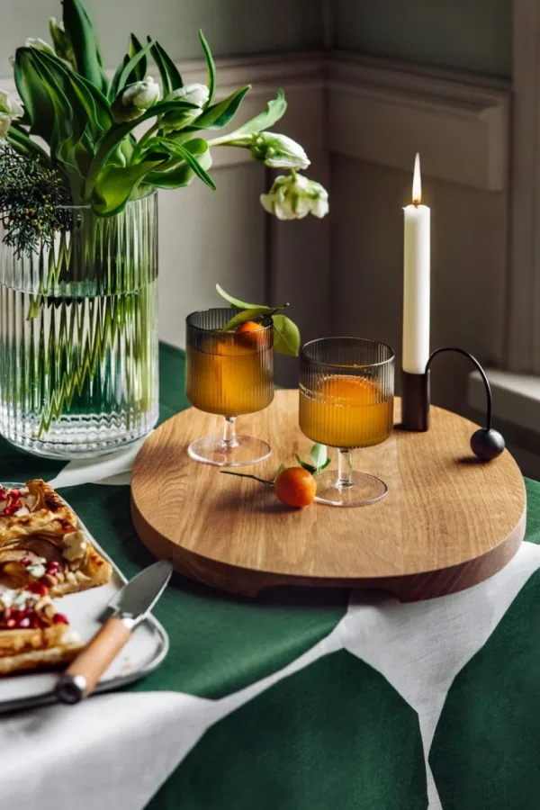 ferm LIVING Balance ljushållare, svart mässing