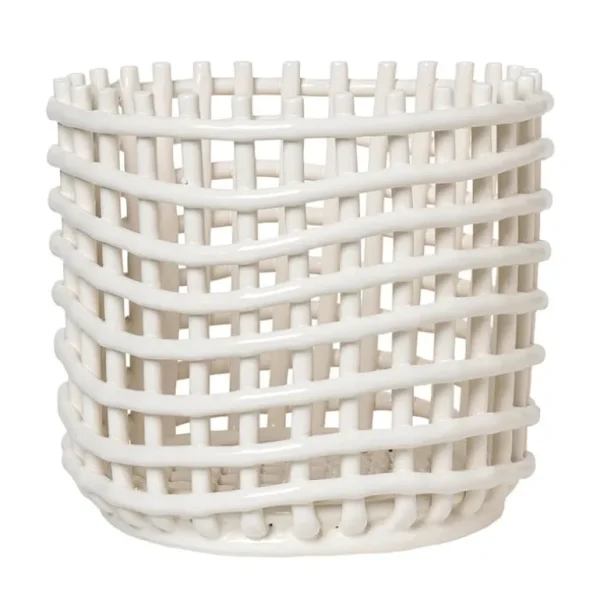 ferm LIVING Ceramic korg, stor, naturvit