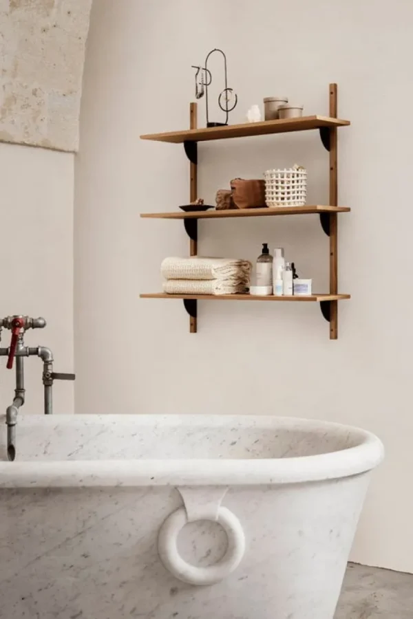 ferm LIVING Ceramic korg, liten, naturvit