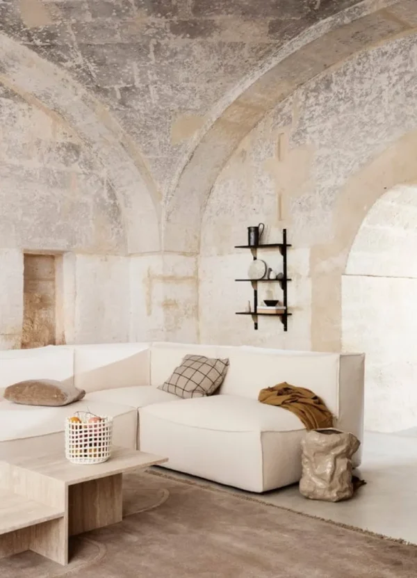 ferm LIVING Ceramic korg, stor, naturvit