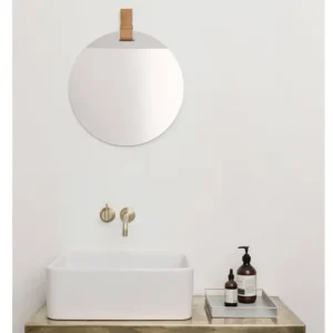 ferm LIVING Enter spegel, stor, brun