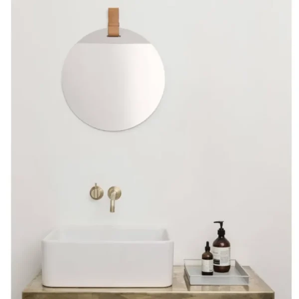 ferm LIVING Enter spegel, stor, brun