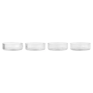 ferm LIVING Ripple serveringsskålar, set om 4, klar