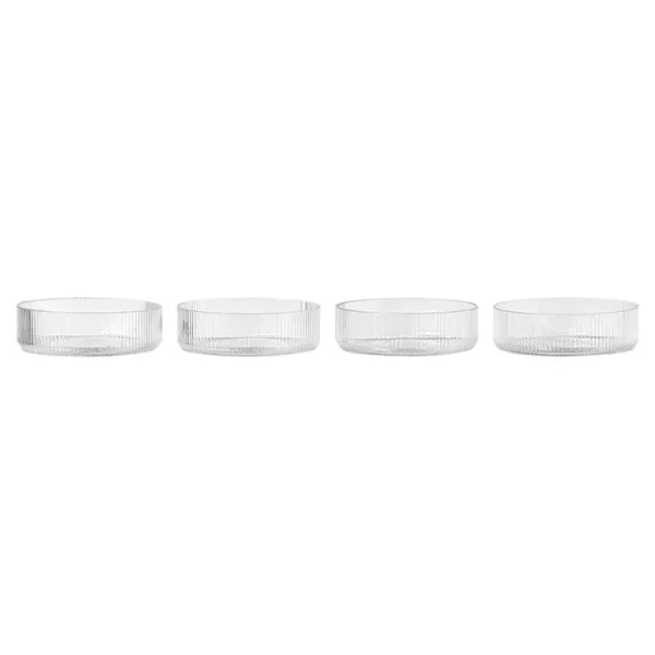 ferm LIVING Ripple serveringsskålar, set om 4, klar