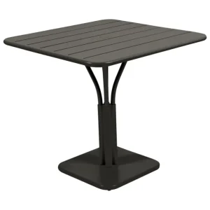 Fermob Luxembourg bord, 80 x 80 cm, med pelare, lakrits