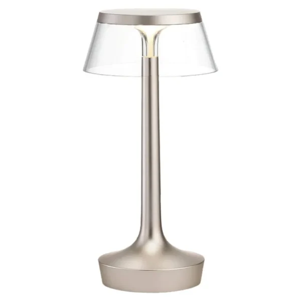 Flos Bon Jour Unplugged bordslampa, matt krom - klar