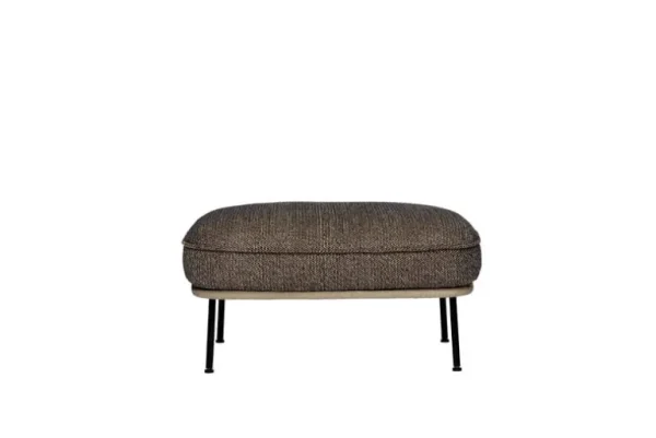 Fogia Lyra fotpall, svart stål - brun Kvadrat Safire 0001