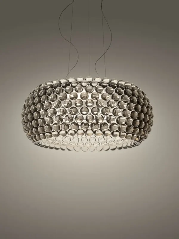 Foscarini Caboche Plus pendellampa, stor, dimbar, grå