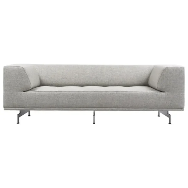 Fredericia Delphi 2-sits soffa, borstad aluminium - grå Bardal 220