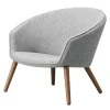 Fredericia Ditzel fåtölj, light grey - lackerad valnöt