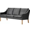 Fredericia Mogensen 2209 soffa, svart - valnöt