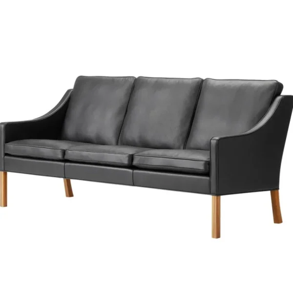 Fredericia Mogensen 2209 soffa, svart - valnöt