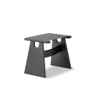 Fredericia Seto pall, svartlackerad ek - svart canvas