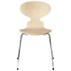 Fritz Hansen Myrstol 3101, klarlackerad ask - krom