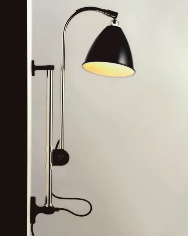 GUBI Bestlite BL5 vägglampa, 16 cm, krom - halvmatt svart