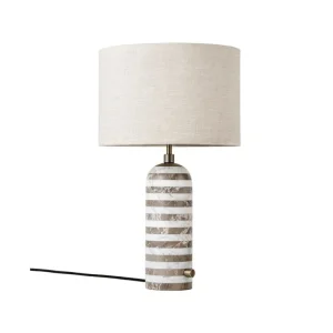 GUBI Gravity Upcycled-Marble Edition bordslampa, liten, grå/vit - canvas