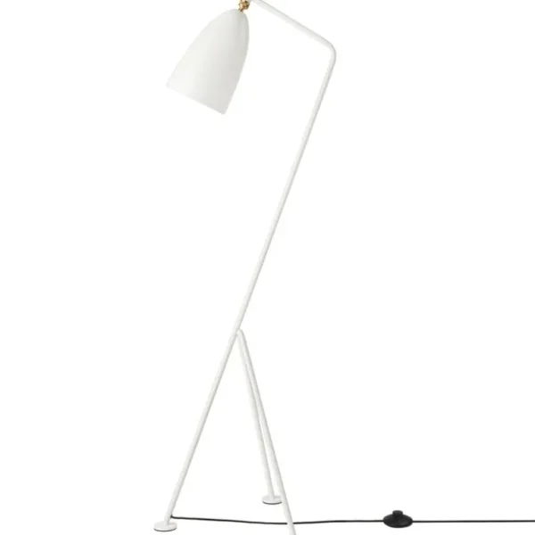 GUBI Gräshoppa golvlampa, alabaster vit, glansig