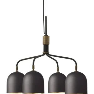 GUBI Howard ljuskrona, 4 armar, kort, mässing i gunmetal