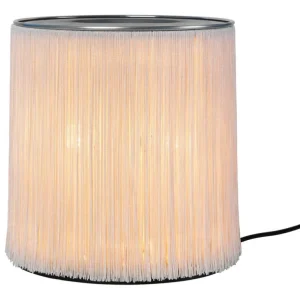 GUBI Model 597 bordslampa, polerat aluminium - gräddfärgade fransar